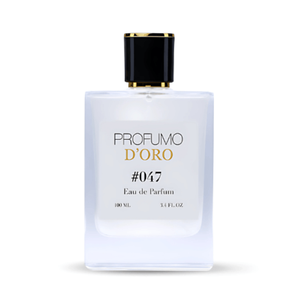 Profumo D’oro #047 – stilvoller Herrenflakon, Hauptansicht des frisch-würzigen Eau de Parfum